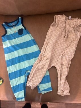 Old Navy Blue & Light Blue Striped Sleeveless One-Piece